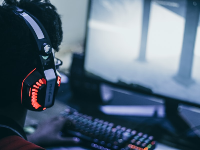 Gaming console controller on a desk